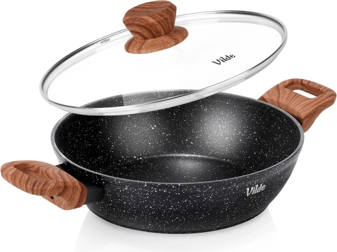 Sügav graniitkattega pann klaaskaanega 24 cm, 2,2 l