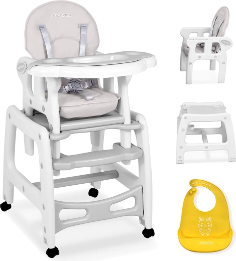 Laste söögitool 5-ühes RICOKIDS Sinco, hall