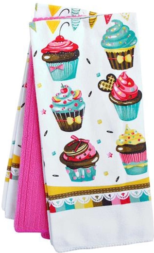 Köögirätikud TORO koogikeste motiiviga, 38 × 64 cm, komplekt 3 tk