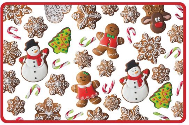Christmas plastic placemat Gingerbread 28.5 × 44 cm