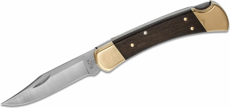 Buck 110 Hunter Lockback kokkupandav taskunuga 9,5 cm, eeben + nahktupp