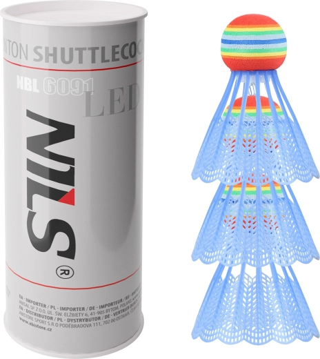 LED-valgustusega sulgpallid NILS NBL6091, 3 tk