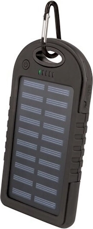 Setty päikesepatareiga akupank 5000 mAh, must, IP66 ja LED-valgustiga