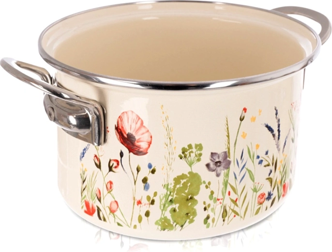 Enamel pot cream Maki 22 cm, 4 l