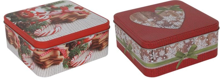 Jõuluküpsiste karp 15 × 15 × 7 cm – jõulumotiivide valik