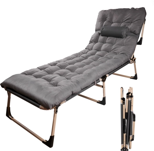 Luaro kokkupandav matkavoodi / välikäigu voodi madratsiga 193 cm, helehall