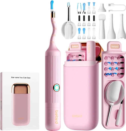 Bebird EarSight Plus otoscope with ear-cleaning camera, pink