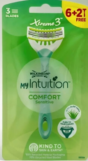 Ühekordne habemenuga WILKINSON Xtreme3 My Intuition Comfort Sensitive 6+2