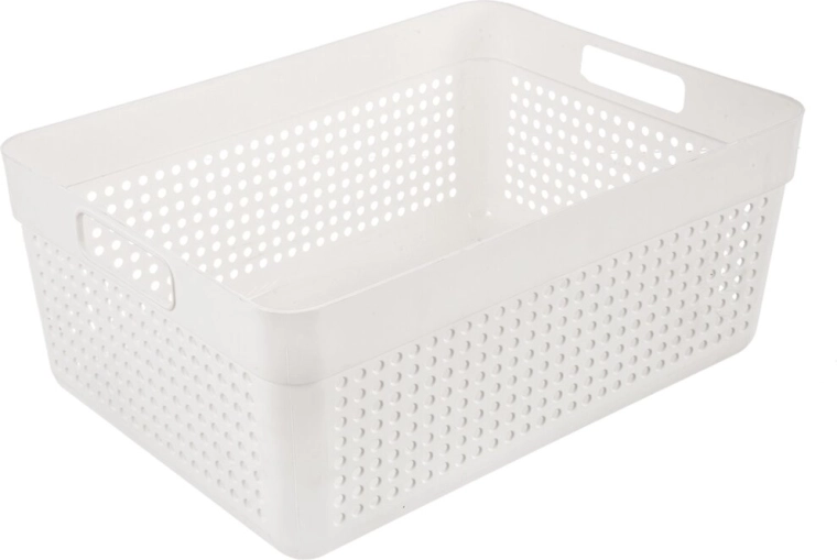 Valge hoiukorv Terra 32,5 × 23,5 × 14 cm