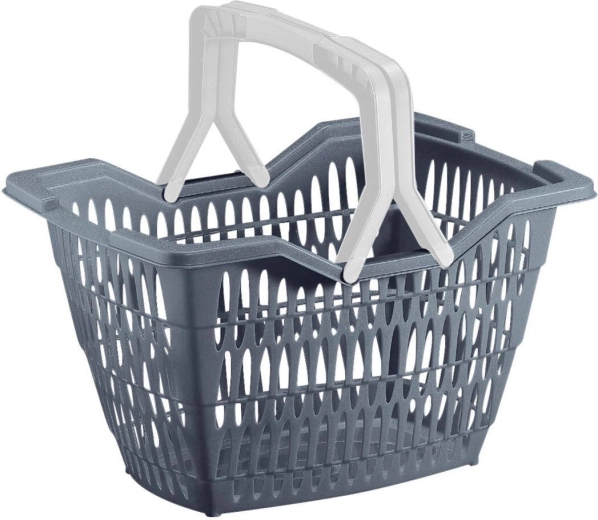 Ostukorv WILLY 2 sangaga, 14 l, plast, värvivalik