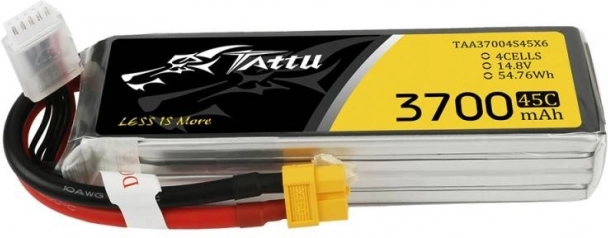 Tattu LiPo aku 3700 mAh 14,8 V 45C 4S XT60-konnektoriga