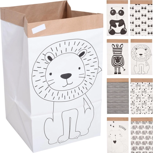 Children's Storage Baskets Animals – set of 2 pcs, paper, assorted designs