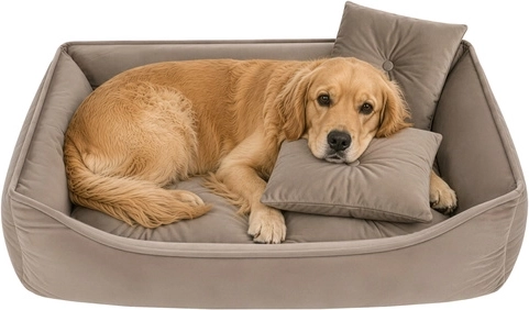 Dog or cat bed Purlov 70 × 50 cm beige