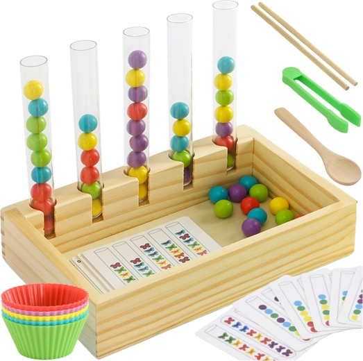 Montessori puidust hariv sorteerija loendamiseks ja värvide õppimiseks Kruzzel