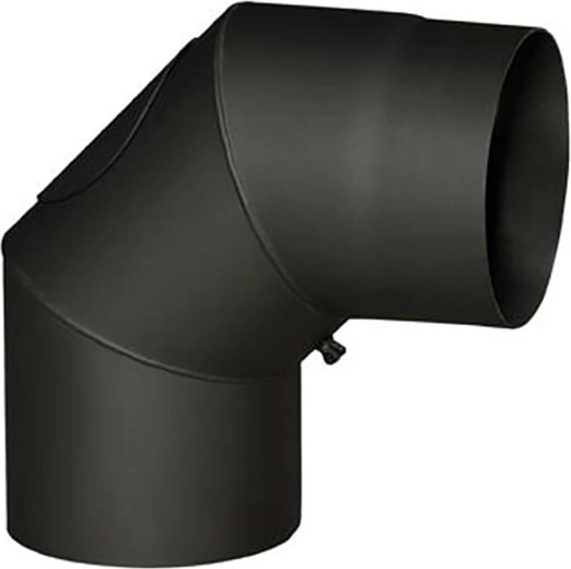 Suitsukõverik avaga 160 mm, 90°, paksus 1,5 mm, must