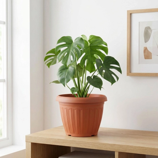 Terrakotavärvi plastist lillepott, 25 cm