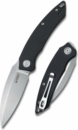 Kubey Leaf kokkupandav taskunuga 7,6 cm, AUS-10, G10 must - 1 tk
