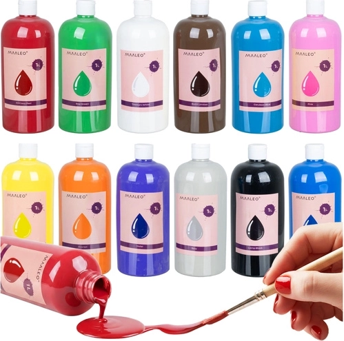 MAALEO Poster Paints 12 colours, 1 l each - 12 pcs