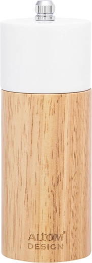 Valge puidust maitseainete veski 5 × 14 cm