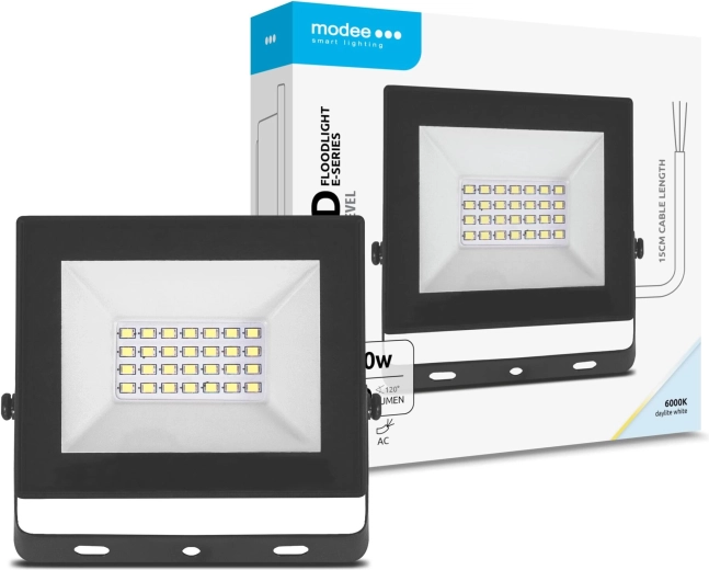 Modee LED prožektor E‑series Slim 20 W, 1600 lm, 120°, 6000 K, IP65