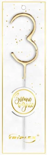 Sparkler Number 3, 16.5 cm, Gold