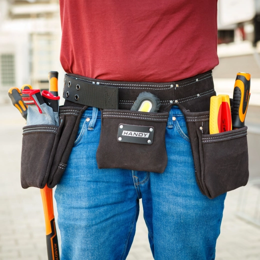 Nahast tööriistavöö Handy 7 taskuga