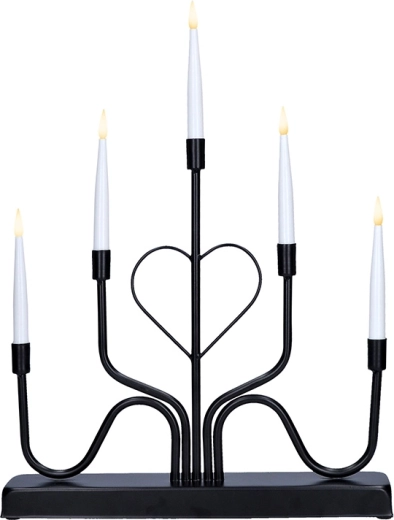 Solight LED Metal Candelabra, 5-Arm, Black, 42 cm