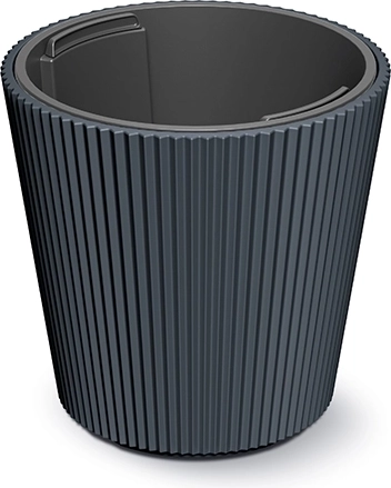 Milly flower pot with inner insert, diameter 17.6 cm, anthracite