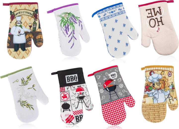 Kitchen cotton oven mitt 27 × 17 cm – mix of designs