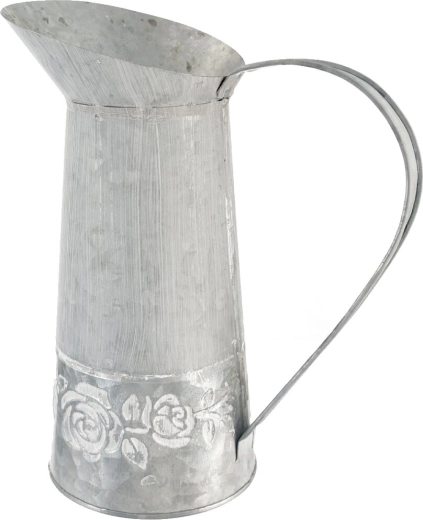 Dekoratiivne plekist kann roosimotiiviga, hall 7 × 21 cm