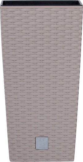 Plastist rotangiefektiga lillepott sisuga 24 × 24 × 45 cm, mocca