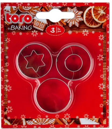 TORO küpsisevormid – sile ring, komplekt 3 tk