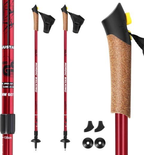 Nordic walking poles NILS EXTREME NW607 red