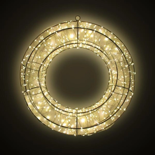 Dekoratiivne 3D LED-metallpärgvõru 36 × 7 × 36 cm