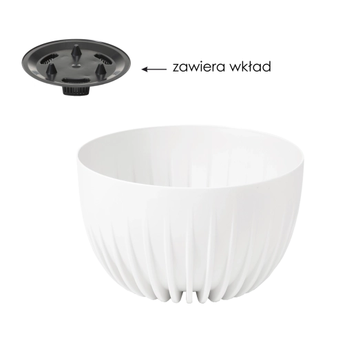 Plastist taimekauss MIRA 24 cm valge, sisuga