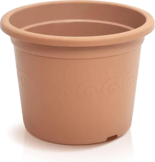 Plastist terrakota lillepott 15 × 11,2 cm drenaažiga