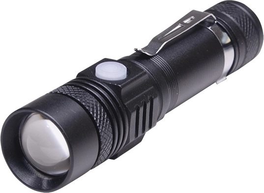 Solight rechargeable LED flashlight with bike mount 400 lm, zoom, Li-Ion
