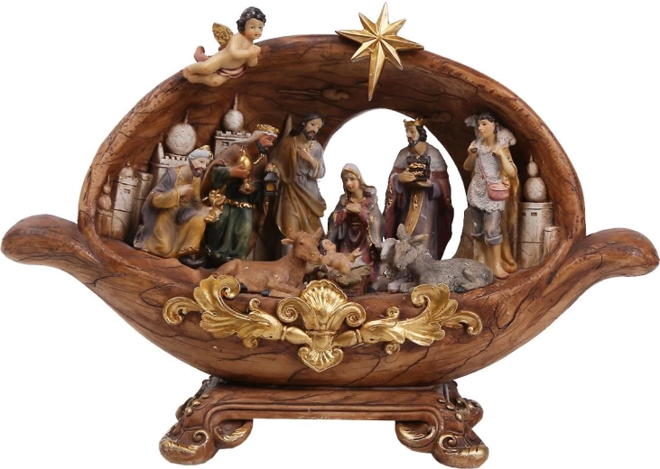 Christmas Nativity scene in the form of a grotto 33.5 × 9.5 × 23 cm