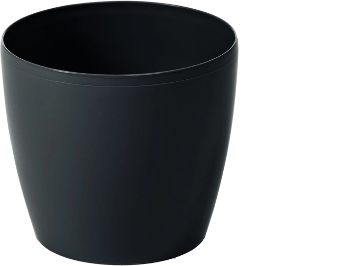 Plastist lillepotikate Magnolia 12 cm, must läikiv