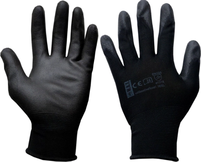 Kaitsvad töökindad PURE BLACK PU, suurus 9 (L)