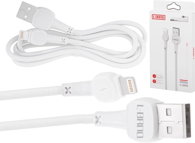 L-BRNO Lightningi kiirlaadimise USB‑A kaabel, valge