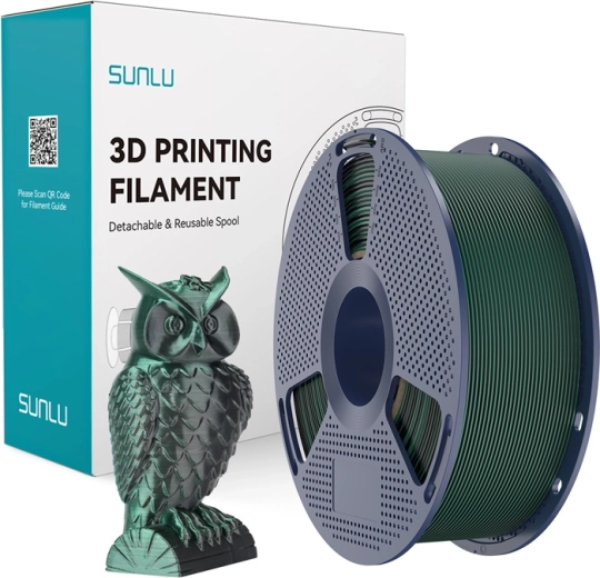 Sunlu pla+ siidjas kahevärviline filament must/roheline
