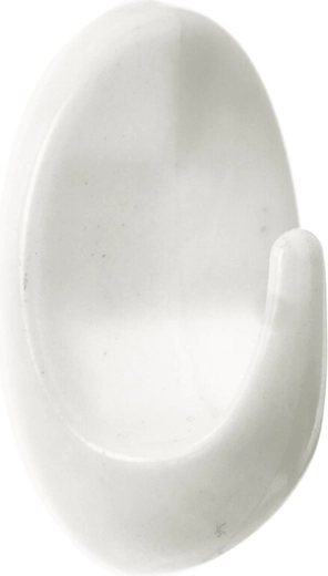 Valge plastist ovaalne väike konks 1 tk