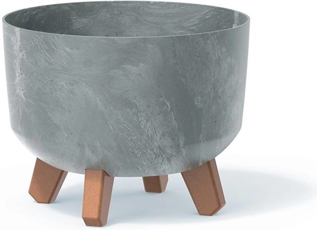Betooniefektiga lillepott jalgadel 20 cm, hall