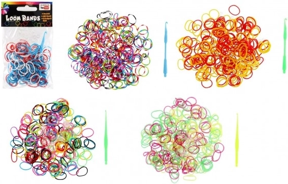 Käevõrude valmistamise komplekt – 200 värvilist kummipaela koos konksudega