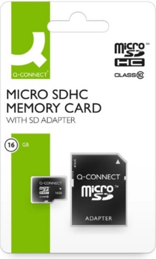 Q-Connect microSDHC 16 GB mälukaart SD-adapteriga