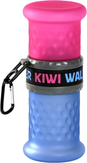2-ühes reisipudel vee ja toidu jaoks KIWI WALKER, plastik, sinakasroosa
