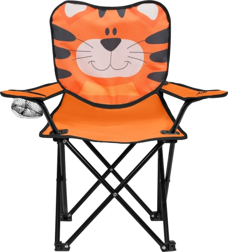 NILS Fun Tiger Kids Folding Chair with Cup Holder