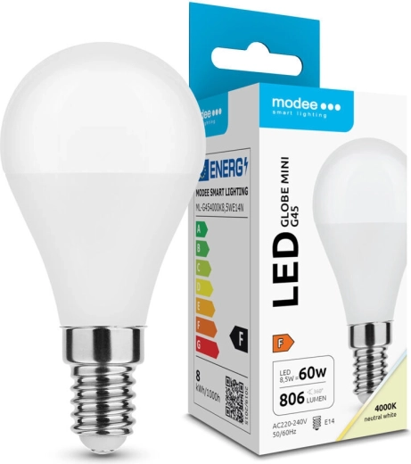 Modee LED Globe Mini G45 E14 8,5 W neutraalne valge pirn