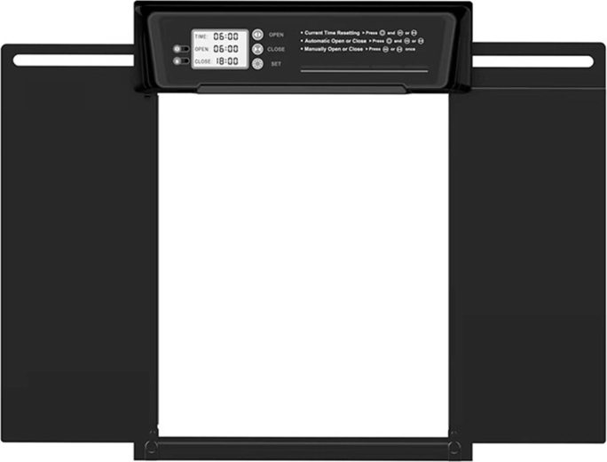 Automatic chicken coop door with solar panel 37.9 × 28 cm